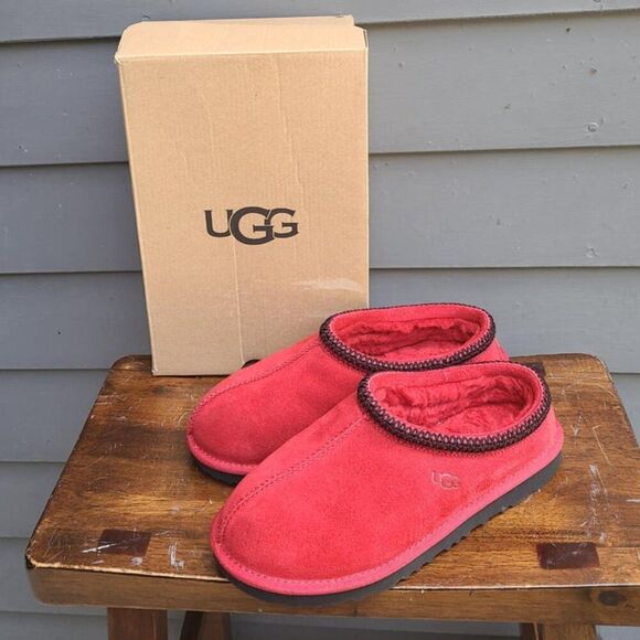 UGG Tasman II Red Suede Shearling Slippers size 6 NIB!  NEW! - Picture 9 of 13
